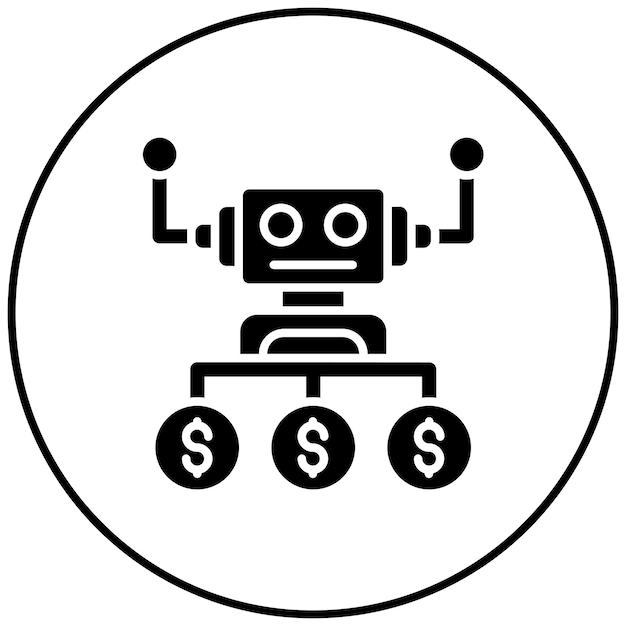 ロボットアドバイザーのアイコンベクトル画像は投資に使用できます