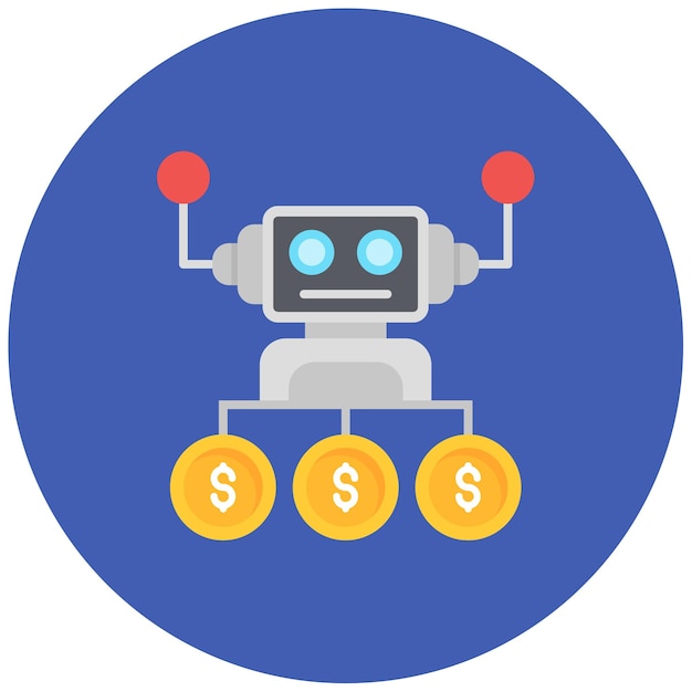 Икона векторного изображения советника робота может использоваться для инвестирования
