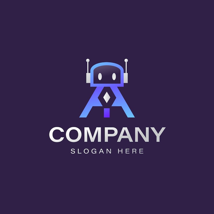Вектор концепция дизайна логотипа робота ai
