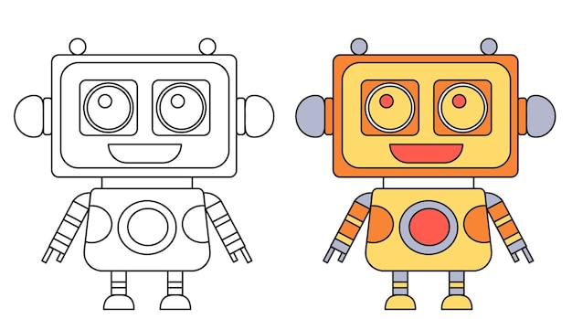 Robot android kinderen kleurboek vector