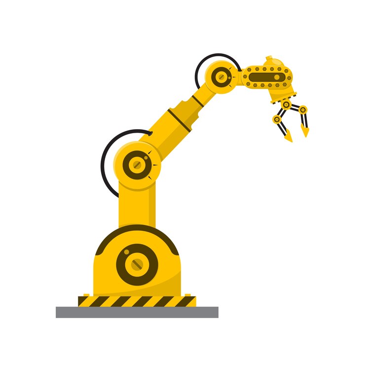 Vector robot arm isolated on white background