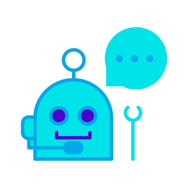 Robot artificial intelligent system automation icon vector illustration