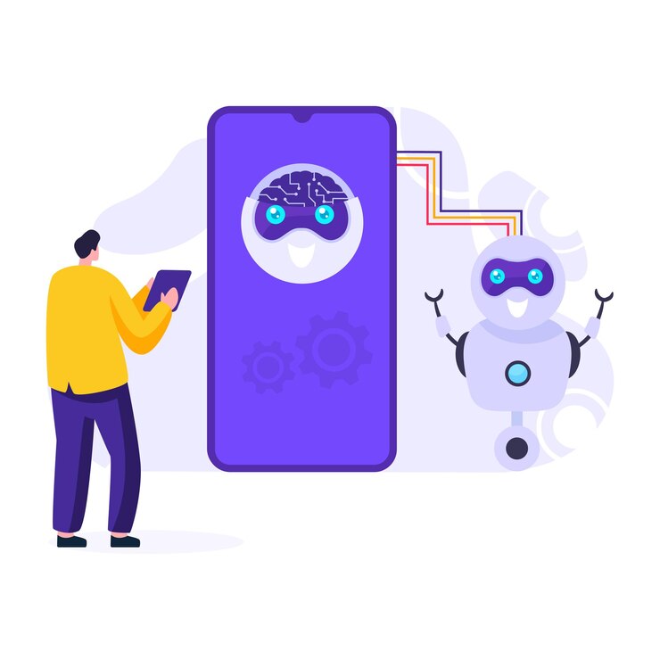 Vector robot assistant flat illustration editable vector design