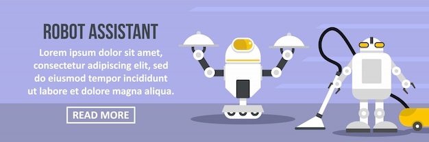 Robot assistent banner sjabloon horizontaal concept