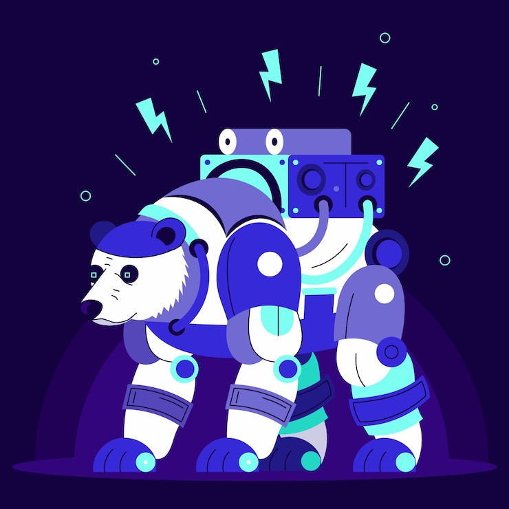 Vector robot bear