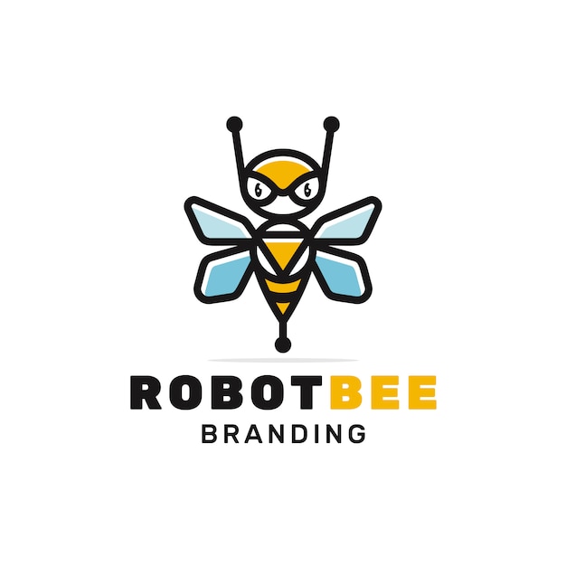 Robot bee logo ontwerp