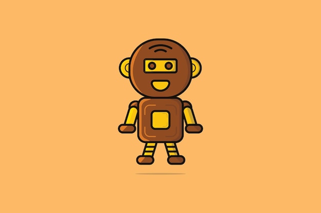 Robot Cartoon Character vector illustration. Technology Robot icon concept.