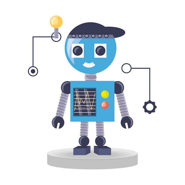 ロボットの漫画と電球