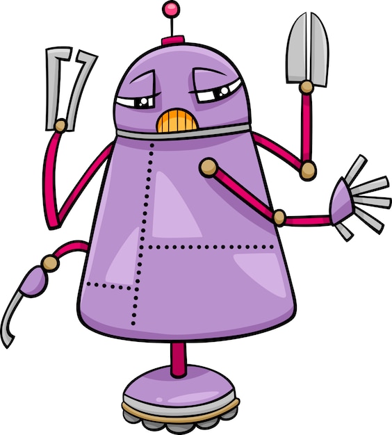 Robot character cartoon illustration