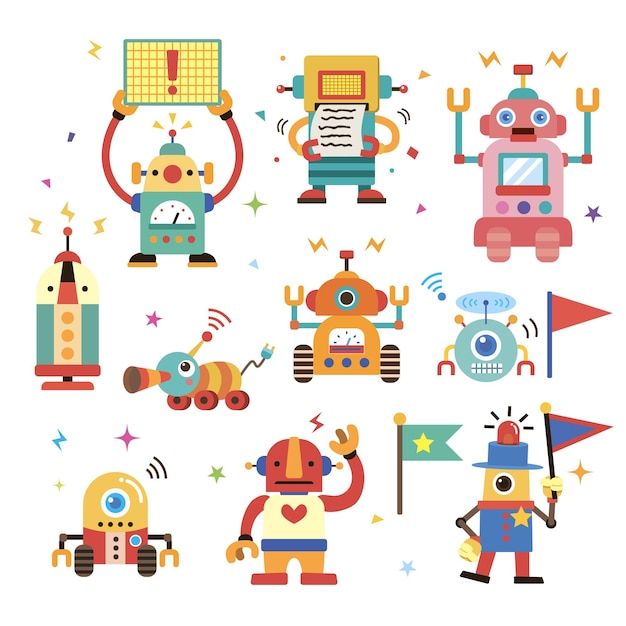 Vector robot characters icon