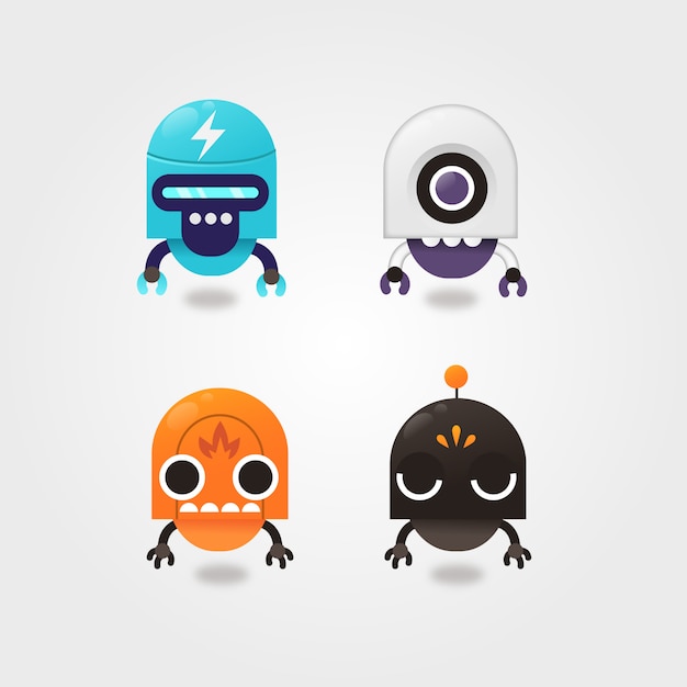 Vector robot characters