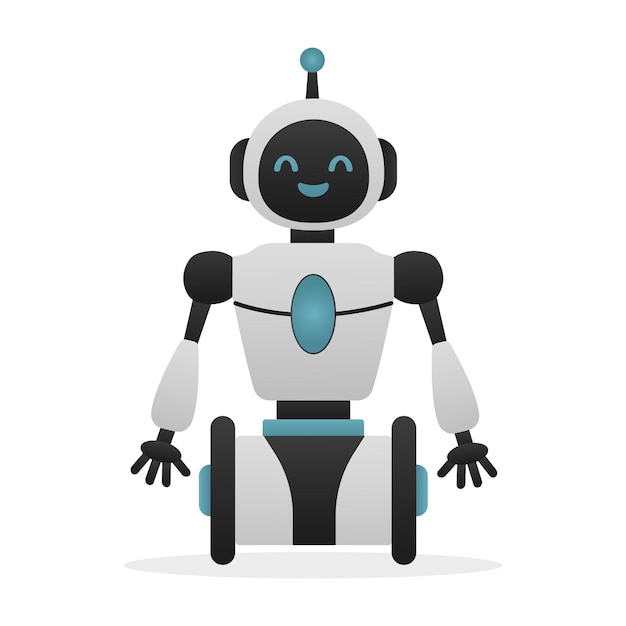 Vettore robot chat bot rete neurale server ai e tecnologia robot personaggio robot carino