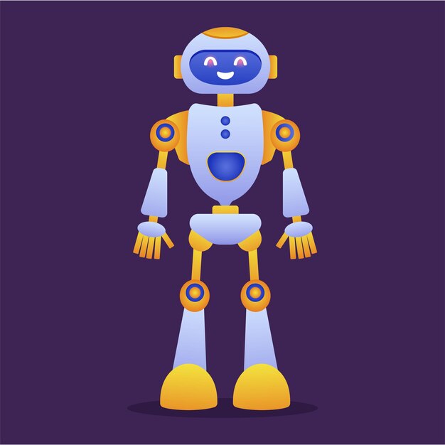 Vettore robot chat bot rete neurale server ai e tecnologia robot personaggio robot carino