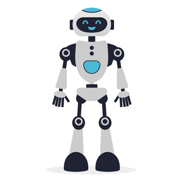 Robot chat bot neural network AI servers and robots technology Set of cute robot ai character