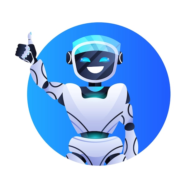 Robot assistente chatbot personaggio robotico moderno