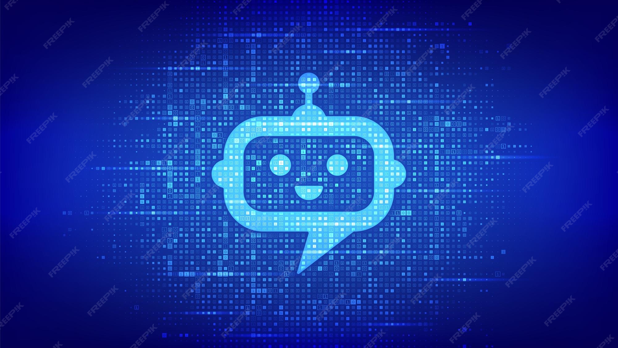 Premium Vector | Robot chatbot head icon sign made with binary code ...