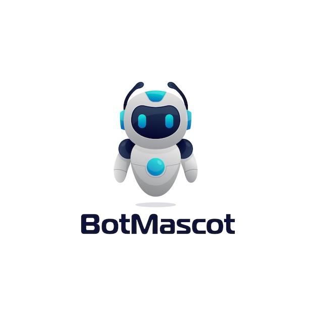 Robot chatbot icon sign realistic style design illustration
