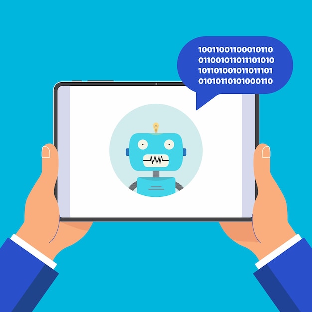 Robot chatbot pictogram teken vlakke stijl ontwerp vectorillustratie geïsoleerd op een witte achtergrond