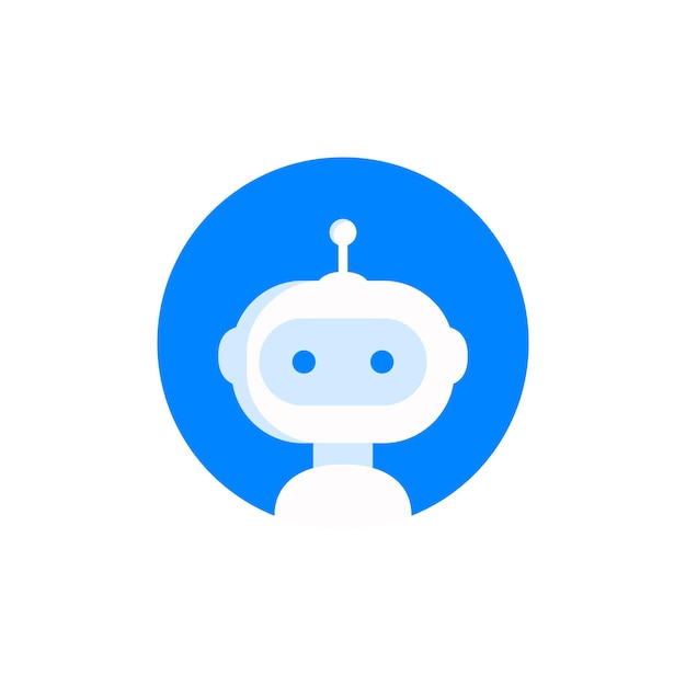 Robot in circle vector icon