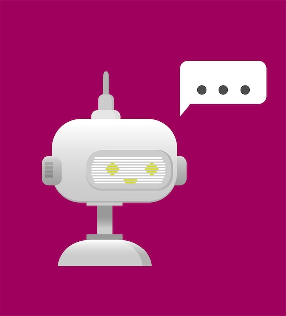 Robot Customer support service chat bot Flat vector illustration