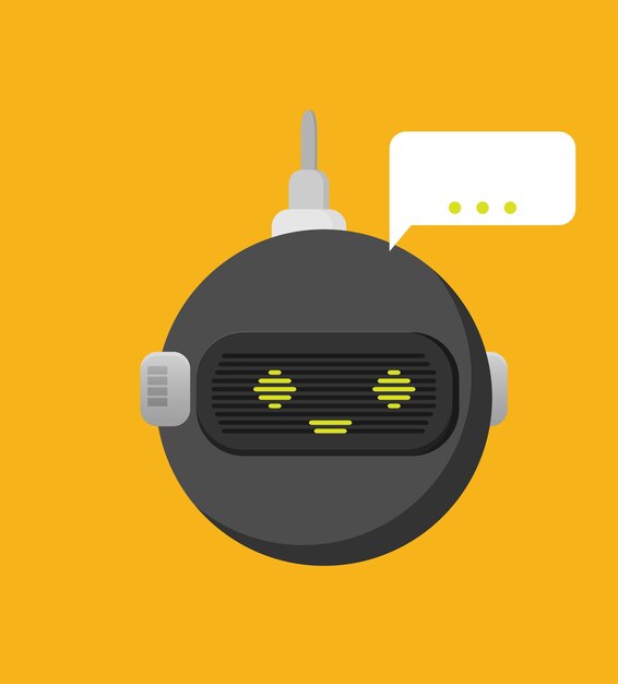 Robot Customer support service chat bot Flat vector illustration