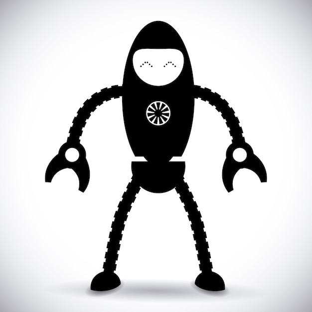 Robot design over gray background vector illustration