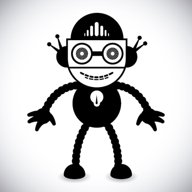 robot design over gray background vector illustration 