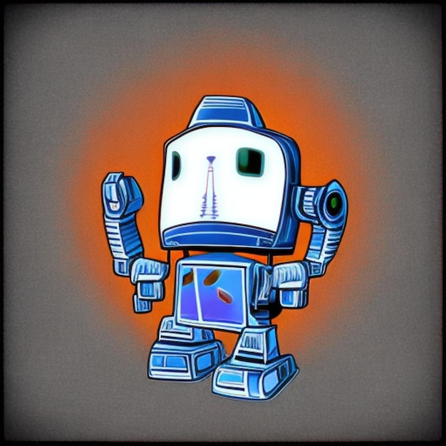 Vector robot design transformer machine metal colorful sticker vector illustrator 2d