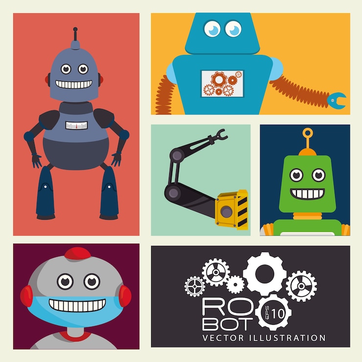 Vector robot design, vector illustration