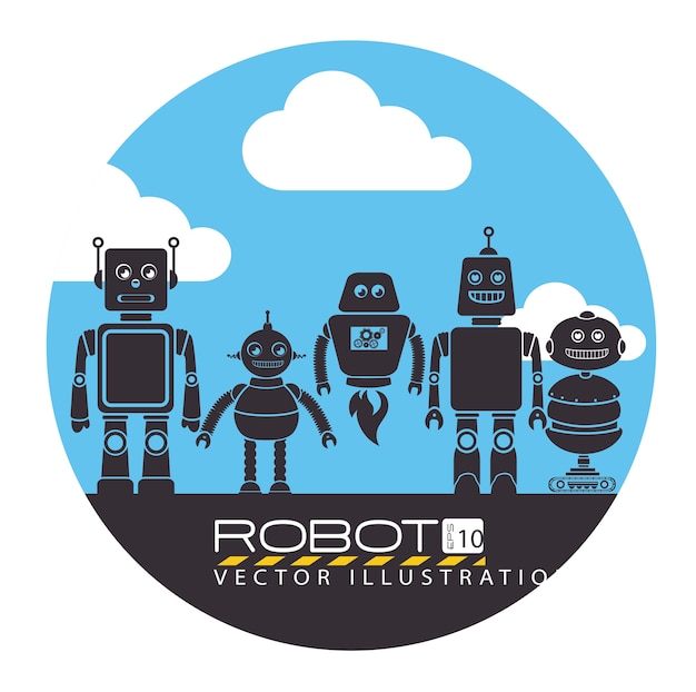 Robot design, vector illustration