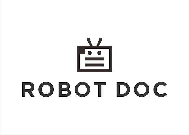 Modello di progettazione dell'icona del logo del documento del robot