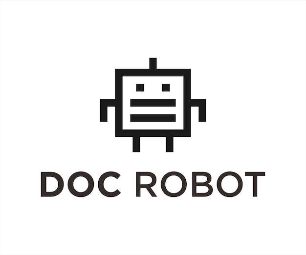 Robot Document Logo Ontwerp Vectorillustratie