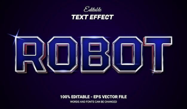 Vettore effetto di testo 3d modificabile dal robot