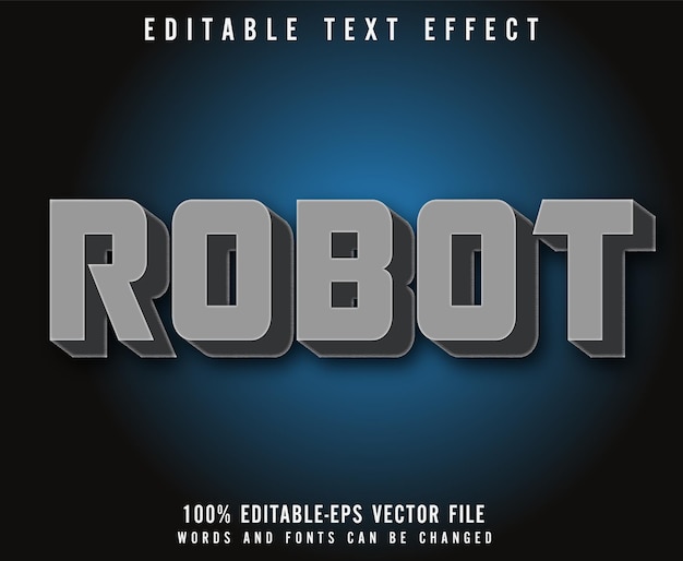 Robot editable text effect vector