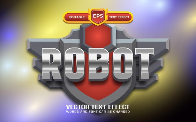 ベクトル ゲームスタイルのロボット編集可能なテキスト効果