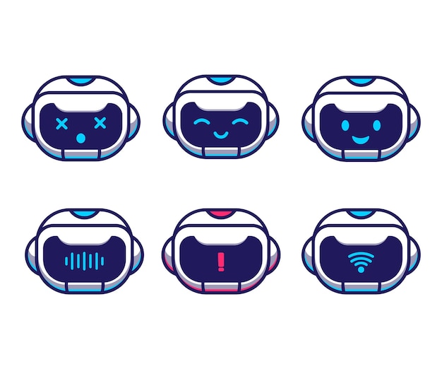 Vector robot expression vector illustration cartoon collection