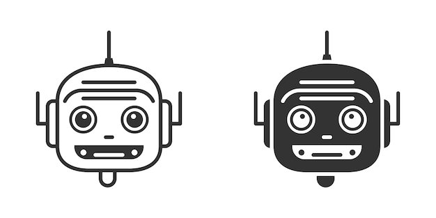 ロボットの顔のアイコン ベクトル図