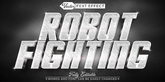 戦闘ロボットラスティメタルベクトル編集可能なテキスト効果テンプレート