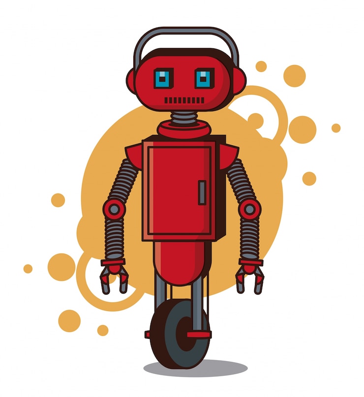 Vector robot funny cartoon