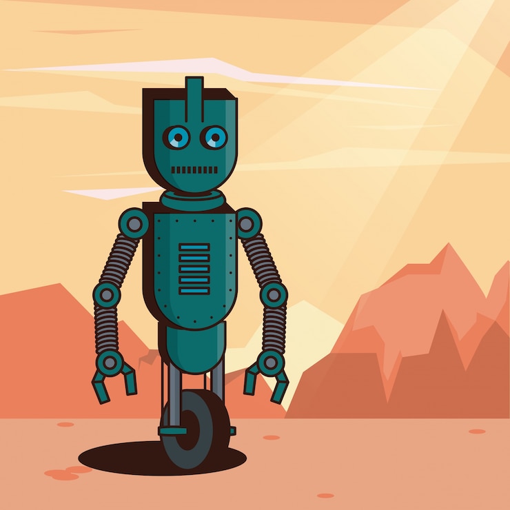 Vector robot funny cartoon