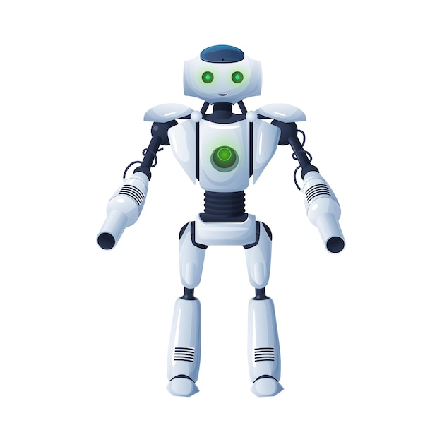 Вектор Робот будущий помощник помощник изолированная игрушка-киборг векторный персонаж из будущего андроид механическая электронная автоматизация умный компьютер гуманоид с гибкими руками и ногами электронная игрушка-киборг