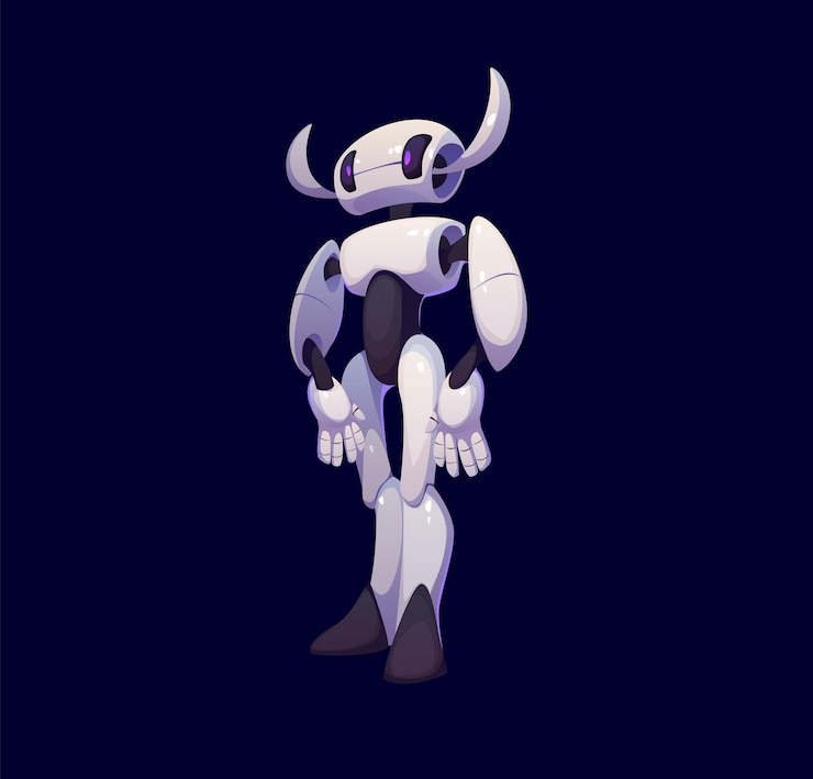 Vector robot futuristic digital android or cyborg bot