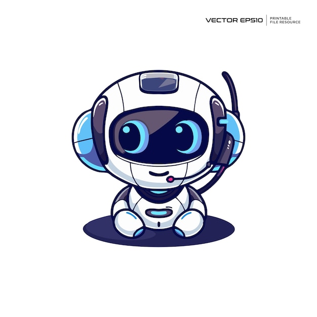 Robot futuristisch personage mascotte logo ontwerp illustratie eps 10