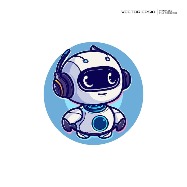 Robot futuristisch personage mascotte logo ontwerp illustratie eps 10