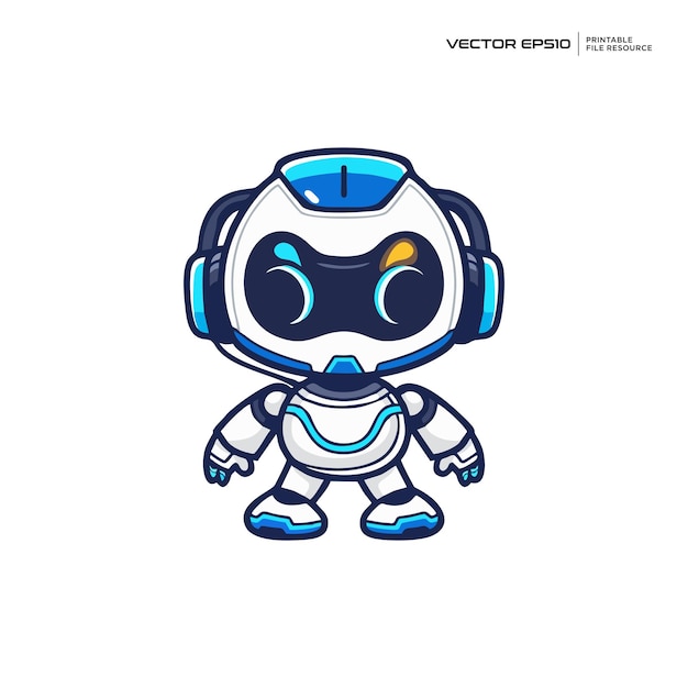 Robot futuristisch personage mascotte logo ontwerp illustratie eps 10