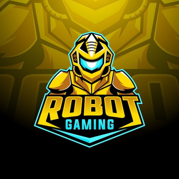 Vector robot gaming logo design