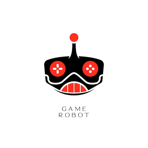 Robot Gaming Logo Minimalist Design Vector illustration  Robotic mascot logo gamer