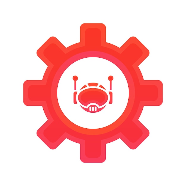 Robot gear gradient logo design template icon