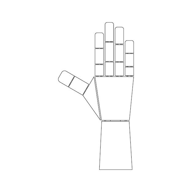 Robot hand pictogram vector