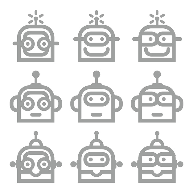 Robot Heads Lineart